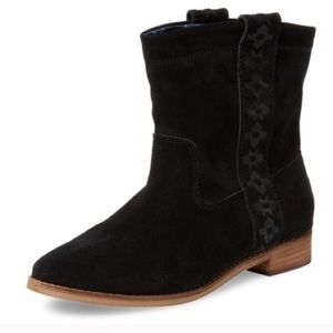 Toms Laurel Print Ankle Boots in Black